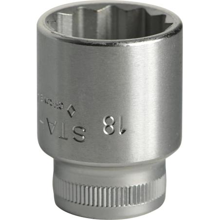 45 18 - Nasadka 3/8" 12-kątna, krótka, metryczna, 18 mm 45 18 - Nasadka 3/8" 12-kątna, krótka, metryczna, 18 mm