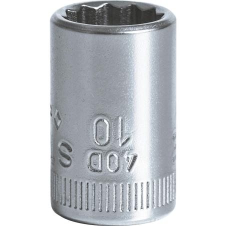 40 D 10 - Nasadka 1/4" 12-kątna, krótka, metryczna, 10 mm