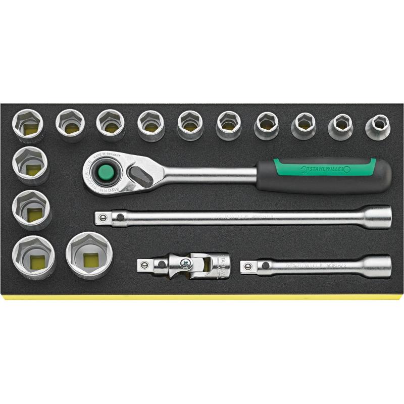 TCS 52/14/4QR - Moduł nasadek i akcesoriów QR 1/2", 10 - 30 mm (18 szt.), wkładka piankowa TCS 52/14/4QR - Moduł nasadek i akcesoriów QR 1/2", 10 - 30 mm (18 szt.), wkładka piankowa