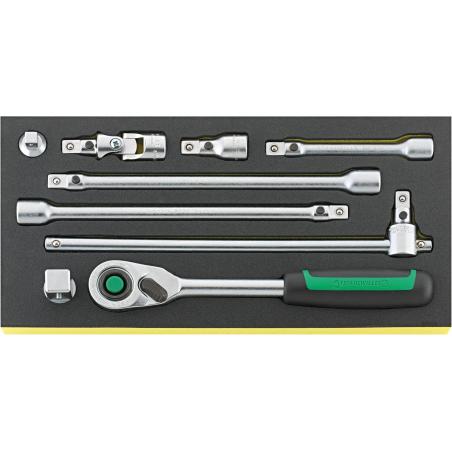 TCS 1/2" 512/9 QR - Moduł akcesoriów nasadowych QR 1/2" (9 szt.), wkładka piankowa TCS 1/2" 512/9 QR - Moduł akcesoriów nasadowych QR 1/2" (9 szt.), wkładka piankowa