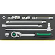 TCS 1/2" 512/9 QR - Moduł akcesoriów nasadowych QR 1/2" (9 szt.), wkładka piankowa