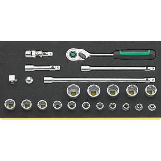 TCS 456/16/7QR - Moduł nasadek i akcesoriów QR 3/8", 7 - 22 mm (23 szt.), wkładka piankowa