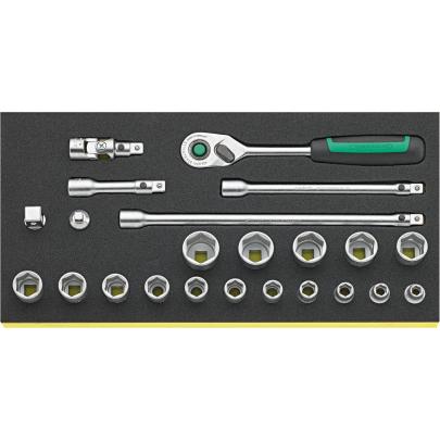 TCS 456/16/7QR - Moduł nasadek i akcesoriów QR 3/8", 7 - 22 mm (23 szt.), wkładka piankowa