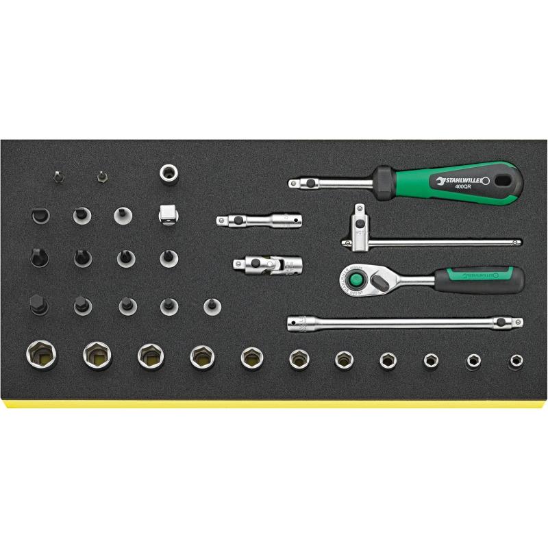 TCS 40/41/44/8 QR - Moduł nasadek i akcesoriów QR 1/4", 3 - 14 mm, PH1 - PH4, PZ1 - PZ2 (33 szt.), wkładka piankowa TCS 40/41/44/8 QR - Moduł nasadek i akcesoriów QR 1/4", 3 - 14 mm, PH1 - PH4, PZ1 - PZ2 (33 szt.), wkładka piankowa