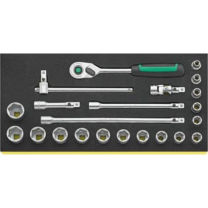 TCS 456/16/6 QR - Moduł nasadek i akcesoriów QR 3/8", 7 - 22 mm (22 szt.), wkładka piankowa