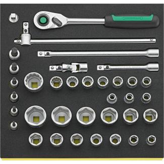 TCS 50/52/30/6 QR - Moduł nasadek i akcesoriów QR 1/2", 5 - 34 mm (36 szt.), wkładka piankowa