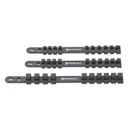 12916/12917/12918 - Zestaw 3 szyn na nasadki, 1/4", 3/8", 1/2" 12916/12917/12918 - Zestaw 3 szyn na nasadki, 1/4", 3/8", 1/2"