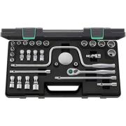 45A/22/8QR - Zestaw nasadek 3/8" 12-kątnych, 1/4" - 1", z grzechotką i akcesoriami QR (30 szt.)