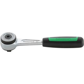 411-2K - Grzechotka 1/4" drobnozębowa, z 2-komponentową rękojeścią