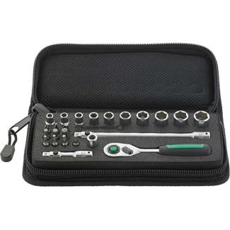 40/20/4QR SCI - Zestaw nasadek 1/4" 6-kątnych, 5 - 13 mm, z grzechotką i akcesoriami QuickRelease + bity (24 szt.)