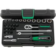 40/23/6 - Zestaw nasadek 1/4" 6-kątnych 5 - 14 mm i trzpieniowych 3 - 8 mm, PH1 - PH4, z grzechotką i akcesoriami (29 szt.)