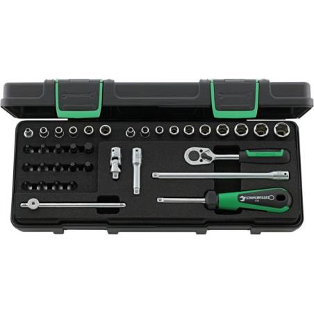 88TX - Zestaw nasadek 1/4" 6-kątnych 5 - 13 mm, Torx E4 - E10, trzpieniowych 3 - 8 mm, T8 - T40, z grzechotką i akcesoriami (36 88TX - Zestaw nasadek 1/4" 6-kątnych 5 - 13 mm, Torx E4 - E10, trzpieniowych 3 - 8 mm, T8 - T40, z grzechotką i akcesoriami (36