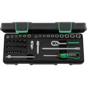 88TX - Zestaw nasadek 1/4" 6-kątnych 5 - 13 mm, Torx E4 - E10, trzpieniowych 3 - 8 mm, T8 - T40, z grzechotką i akcesoriami (36 