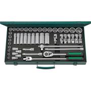 50/43/7N - Zestaw nasadek 1/2" 6-kątnych i 12-kątnych 8 - 34 mm i trzpieniowych 4 - 10 mm, z grzechotką i akcesoriami (50 szt.)