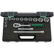 52/12/3 - Zestaw nasadek 1/2" 6-kątnych, 10 - 32 mm, z grzechotką i akcesoriami (15 szt.)