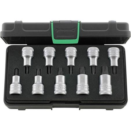 54TX/10 - Zestaw nasadek 1/2" trzpieniowych Torx, T20 - T60 (10 szt.)