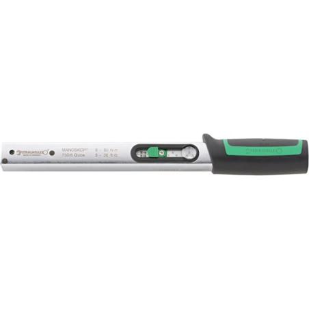 730A/5 QUICK - Klucz dynamometryczny serwisowy MANOSKOP®, 6-50 Nm (50-440 in.lb), 9x12 mm, z podwójną skalą