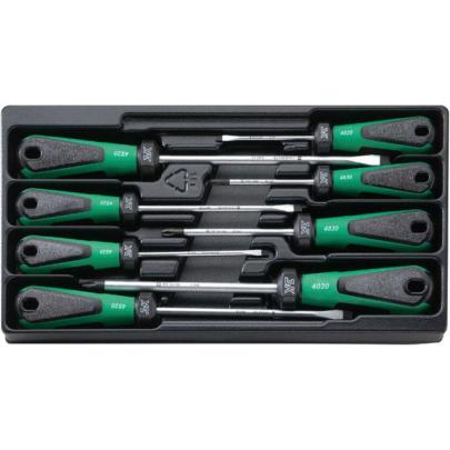4892 - Moduł wkrętaków do śrub z rowkiem i Phillips, 3,5 - 8 mm, PH1 - PH3 (8 szt.), wkładka plastikowa