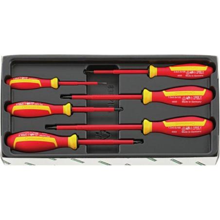 4695 VDE - Moduł wkrętaków izolowanych VDE do śrub z rowkiem i Phillips, 2,5 - 6,5 mm, PH1 - PH2 (6 szt.), wkładka plastikowa