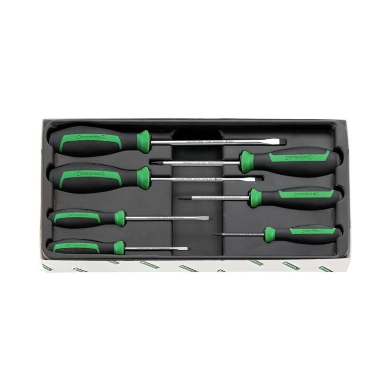 4691/7 - Moduł wkrętaków do śrub z rowkiem i Phillips, 2,5 - 6,5 mm, PH1 - PH2 (7 szt.), wkładka plastikowa