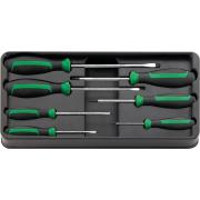 ES 4620/4628/4630/7 - Moduł wkrętaków do śrub z rowkiem i Phillips, 2,5 - 6,5 mm, PH1 - PH2 (7 szt.), wkładka plastikowa