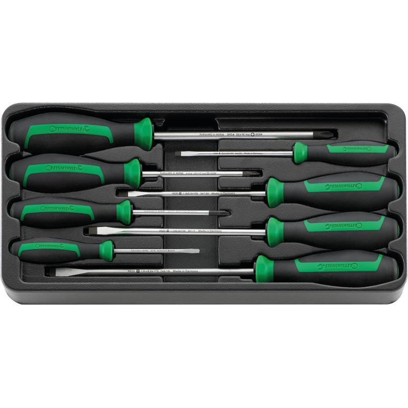 ES 4620/4630/8 - Moduł wkrętaków do śrub z rowkiem i Phillips, 3,5 - 8 mm, PH1 - PH3 (8 szt.), wkładka plastikowa