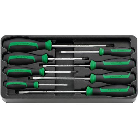 ES 4620/4630/8 - Moduł wkrętaków do śrub z rowkiem i Phillips, 3,5 - 8 mm, PH1 - PH3 (8 szt.), wkładka plastikowa