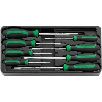 ES 4620/4630/8 - Moduł wkrętaków do śrub z rowkiem i Phillips, 3,5 - 8 mm, PH1 - PH3 (8 szt.), wkładka plastikowa