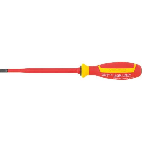 4661 VDE 6 - Wkrętak izolowany VDE DRALL+ do śrub z rowkiem, 6,5 x 150 mm