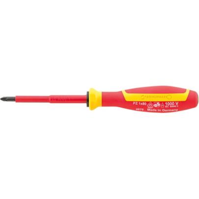 4670 VDE 0 - Wkrętak izolowany VDE DRALL+ do śrub Pozidriv, PZ0 x 60 mm