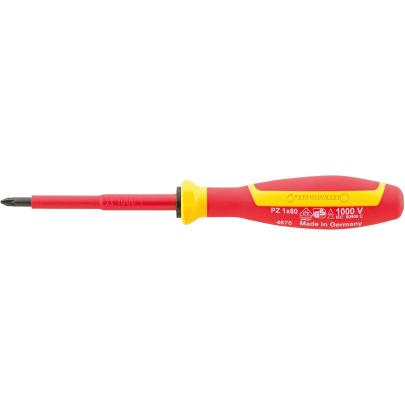 4670 VDE 1 - Wkrętak izolowany VDE DRALL+ do śrub Pozidriv, PZ1 x 80 mm