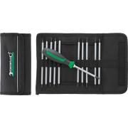 4798 SATZ - Rękojeść 2-komponentowa z 11 grotami do śrub z rowkiem, Phillips, Pozidriv, Torx, Hex i Hex z kulką