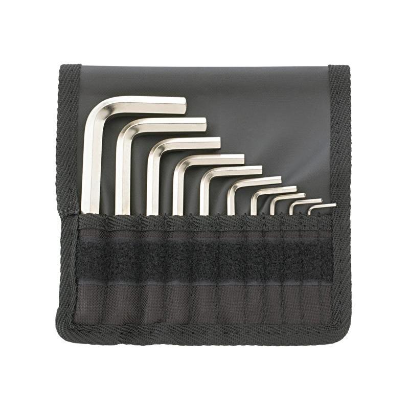 10760aCV/10T - Zestaw kluczy trzpieniowych zagiętych, krótkich, 6-kątnych, 1/16" - 3/8" (10 szt.)