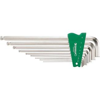 10767H/9 - Zestaw kluczy trzpieniowych zagiętych, długich z kulką, 6-kątnych, 1,5 - 10 mm (9 szt.)