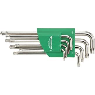10771/8 - Zestaw kluczy trzpieniowych zagiętych, długich z kulką, Torx, T9 - T40 (8 szt.)