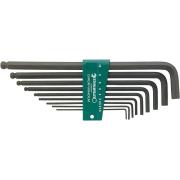 10767a/8 - Zestaw kluczy trzpieniowych zagiętych, krótkich z kulką, 6-kątnych, 5/64" - 5/16" (8 szt.)