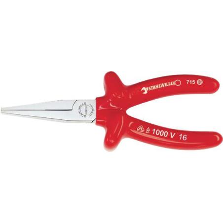 6508 7 160 VDE - Szczypce płaskie izolowane VDE, długie, szczęki chromowane, 160 mm