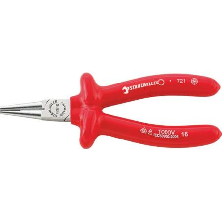 6523 7 160 VDE - Szczypce okrągłe izolowane VDE, krótkie, szczęki chromowane, 160 mm