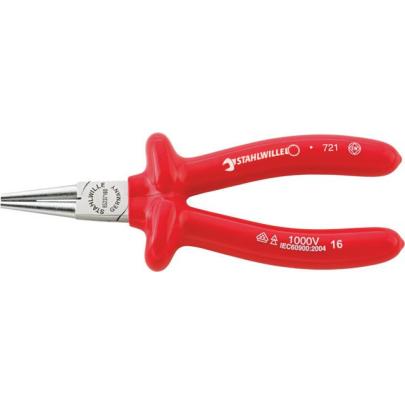 6523 7 160 VDE - Szczypce okrągłe izolowane VDE, krótkie, szczęki chromowane, 160 mm