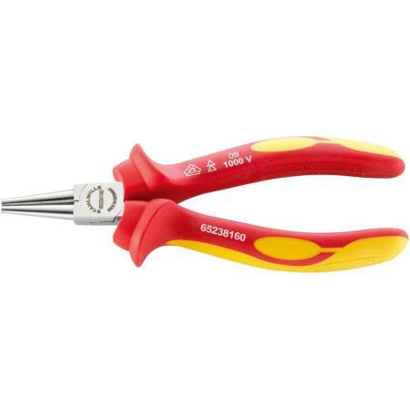 6523 8 160 VDE - Szczypce okrągłe izolowane VDE, krótkie, szczęki chromowane, 160 mm