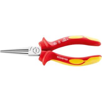 6524 8 160 VDE - Szczypce okrągłe izolowane VDE, długie, szczęki chromowane, 160 mm