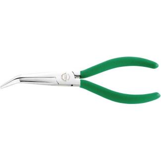 6532 5 170 - Szczypce półokrągłe, długie, dla mechaników, odgięte 45°, szczęki chromowane, 170 mm