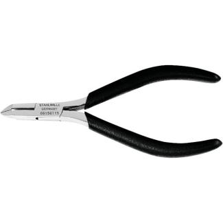 6615 6 115 - Szczypce ESD ukośne dla elektroników, odgięte 30°, wysmukłe, 112 mm