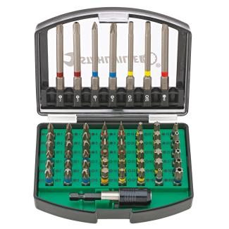 1206 - Zestaw bitów do śrub płaskich, Phillips, Pozidriv, Torx i Hex + uchwyt (56 szt.)