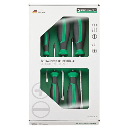 4687 - Zestaw 5 wkrętaków DRALL+ do śrub z rowkiem i Phillips, 3,5 - 6,5 mm, PH1 - PH2 4687 - Zestaw 5 wkrętaków DRALL+ do śrub z rowkiem i Phillips, 3,5 - 6,5 mm, PH1 - PH2