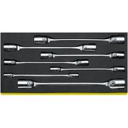 TCS 29/7, 8x9-20x22 mm - Moduł kluczy nasadowych przegubowych FLEXI, 12-kątnych, 8x9 - 20x22 mm (7 szt.), wkładka piankowa