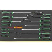 TCS 4620/4660 VDE - Moduł wkrętaków do śrub z rowkiem, Phillips i Pozidriv (18 szt.), wkładka piankowa