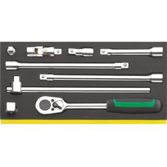 TCS 1/2"-512/9 - Moduł akcesoriów nasadowych 1/2" (9 szt.), wkładka piankowa