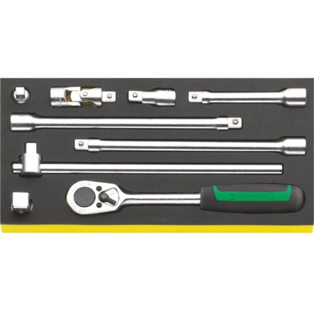 TCS 1/2"-512/9 - Moduł akcesoriów nasadowych 1/2" (9 szt.), wkładka piankowa TCS 1/2"-512/9 - Moduł akcesoriów nasadowych 1/2" (9 szt.), wkładka piankowa