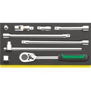 TCS 1/2"-512/9 - Moduł akcesoriów nasadowych 1/2" (9 szt.), wkładka piankowa